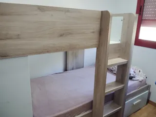 Cómoda juvenil 6 cajones, litera y escritorio