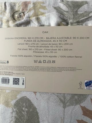 Juego Sábanas Franela Algodón 90cm