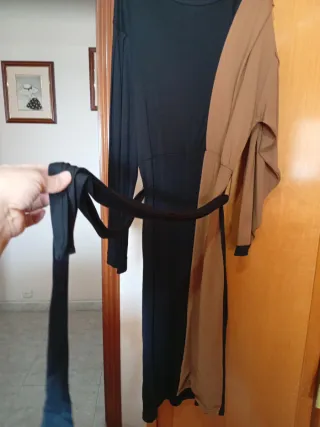 Vestido ZARA Negro y Marrón Talla M