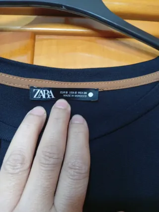 Vestido ZARA Negro y Marrón Talla M