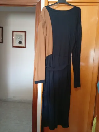 Vestido ZARA Negro y Marrón Talla M