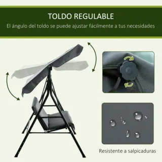 Balancín de jardín gris