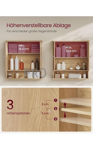 Armario con espejo, armario de baño, armario de pared, armario colgante