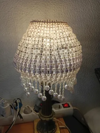 Pantalla lámpara perlas