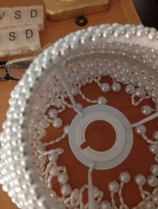 Pantalla lámpara perlas