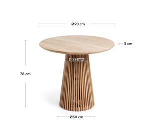 Mesa redonda y 2 sillas teca