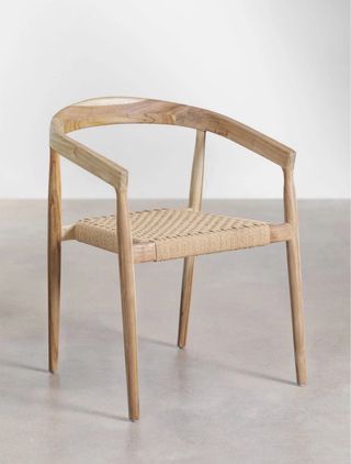 Mesa redonda y 2 sillas teca