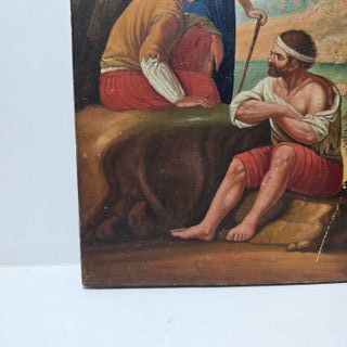 Dipinto Olio su Tavola Scena di Genere XIX Sec.