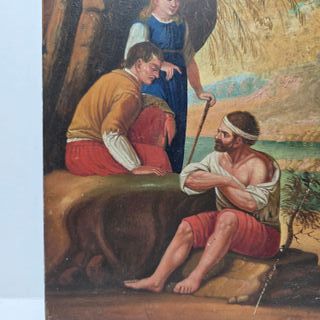 Dipinto Olio su Tavola Scena di Genere XIX Sec.