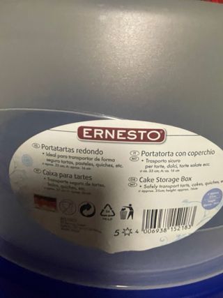 Porta tartas redondo transparente y azul