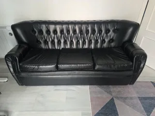 Sofá Chester Piel Negro