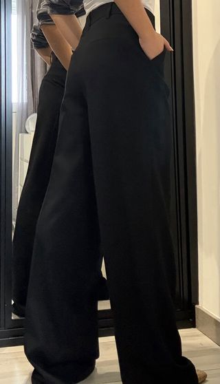 Pantalón Zara Wide Leg Tiro Alto Talla S