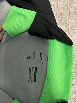 Sudadera Nike Media Cremallera Gris y Verde