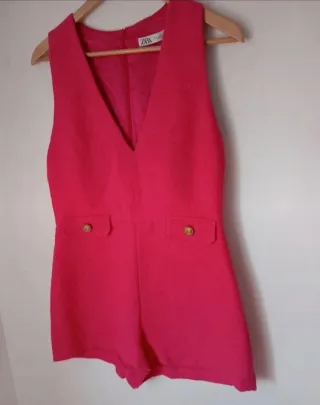 Mono corto Zara texturizado rosa T.S