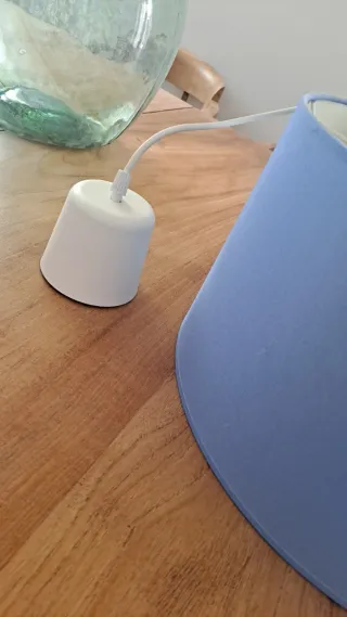 Lámpara de techo azul tela