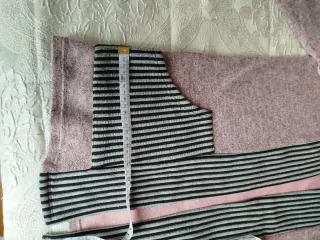 Chaqueta punto rosa con rayas