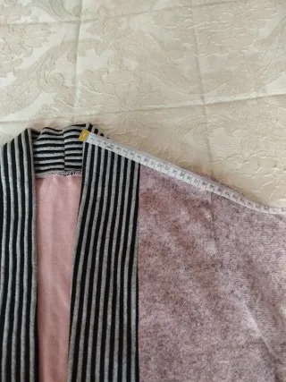 Chaqueta punto rosa con rayas