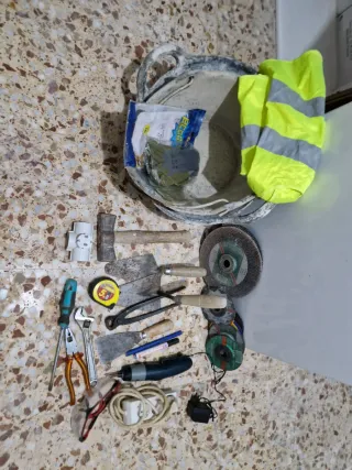Lote de herramientas de construcción