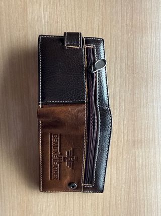 Cartera Pull&Bear Marrón Cuero Genuino