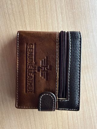 Cartera Pull&Bear Marrón Cuero Genuino