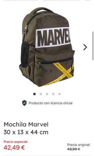 Mochila Marvel Verde y Amarilla