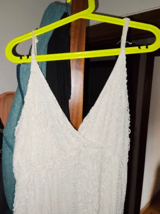 Vestido largo blanco encaje