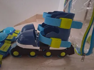 Patines ajustables con protecciones y mochila