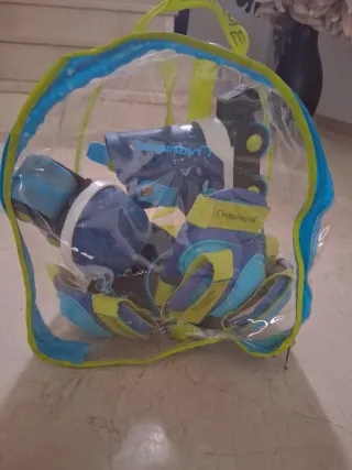 Patines ajustables con protecciones y mochila