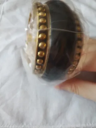 Set 3 Pulseras anchas dorada y negro acero inox