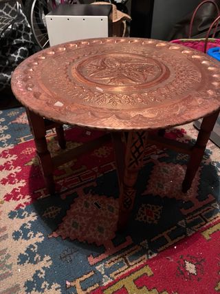 Mesa baja marroquí cobre y madera