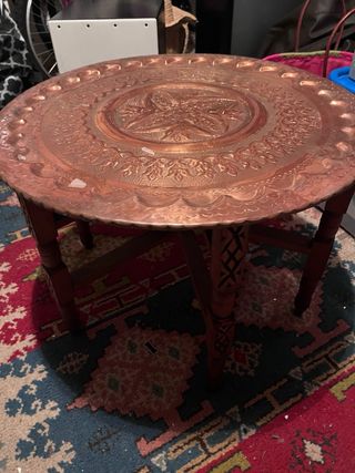 Mesa baja marroquí cobre y madera