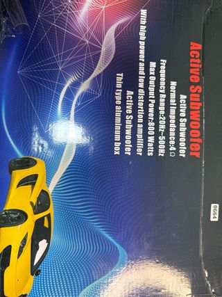 10 Car Powered Subwoofer 800W, Slim Car Subwoofer