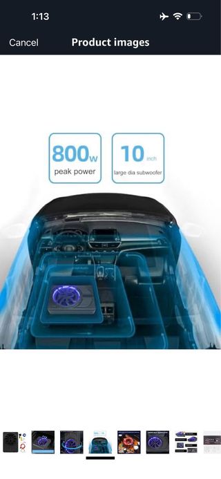 10 Car Powered Subwoofer 800W, Slim Car Subwoofer