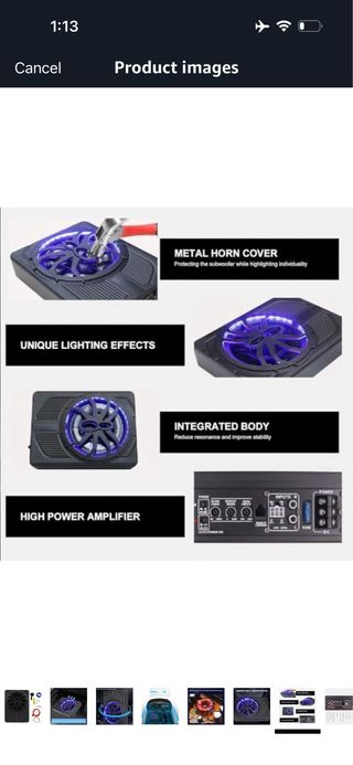 10 Car Powered Subwoofer 800W, Slim Car Subwoofer