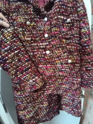 Abrigo estilo Chanel multicolor
