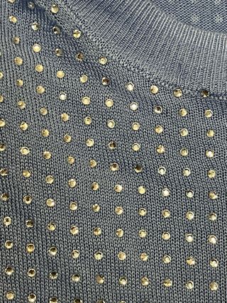 Jersey Zara azul con detalles plateados