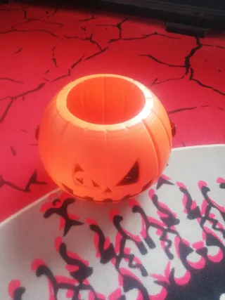 Cubo Calabaza Halloween Naranja