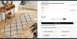 Alfombra Bereber Jiraya 80x250 Beige/Negro