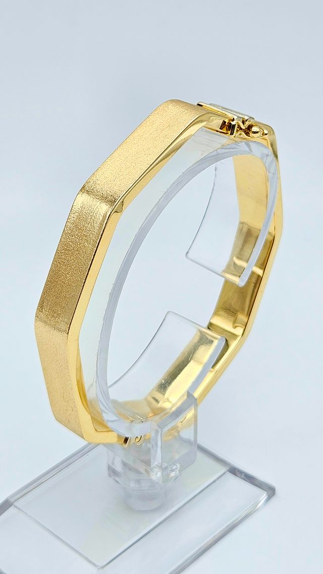 Pulsera Brazalete de Oro 18K, Octagonal, 18,54gr