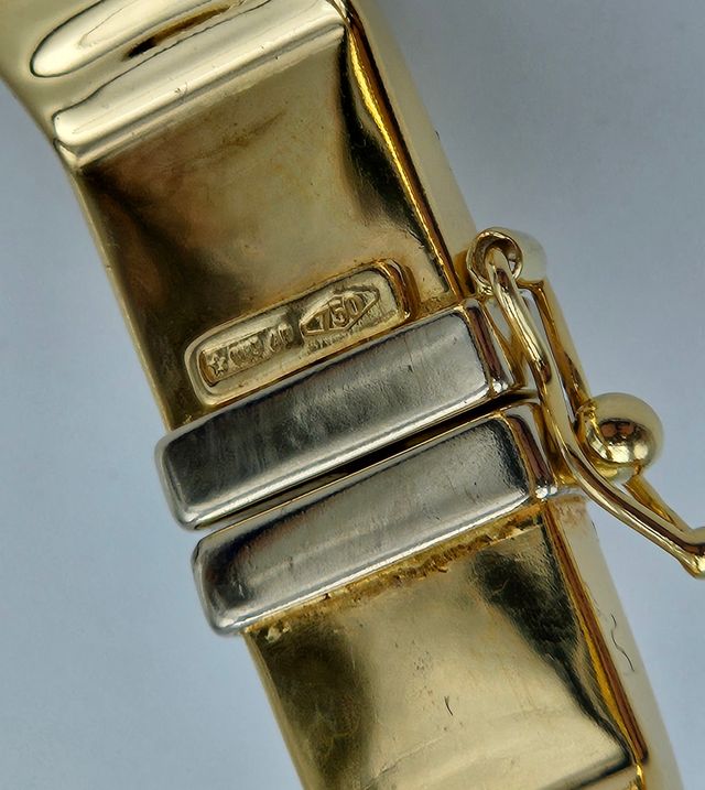 Pulsera Brazalete de Oro 18K, Octagonal, 18,54gr