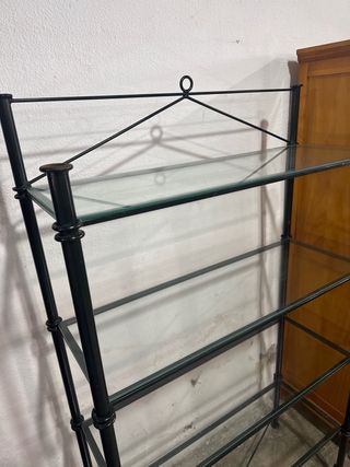 Estantería metálica con 4 baldas de cristal
