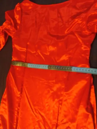 Traje de flamenca rojo satén