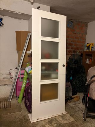 Puerta corredera blanca NUEVA + kit