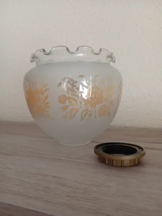 5 tulipas de cristal decorado oro