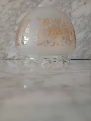 5 tulipas de cristal decorado oro