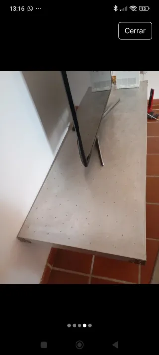 Mesa auxiliar metal y madera