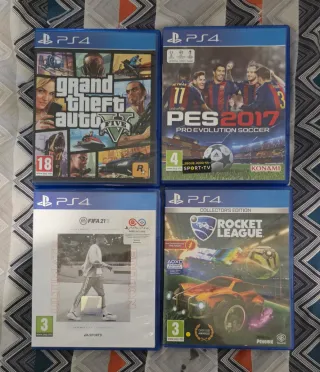 Jogos PS4 (Grand Theft Auto V, PES 2017, FIFA 21,