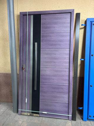 Puerta aluminio diseño moderno acorazada
