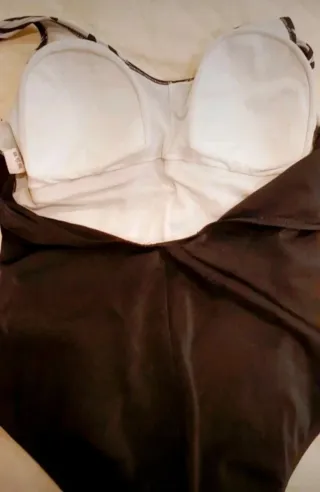 Costume intero donna fantasia bianco nero