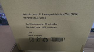 ESCUCHO OFERTA Vasos PLA Compostables 475ml (16oz)